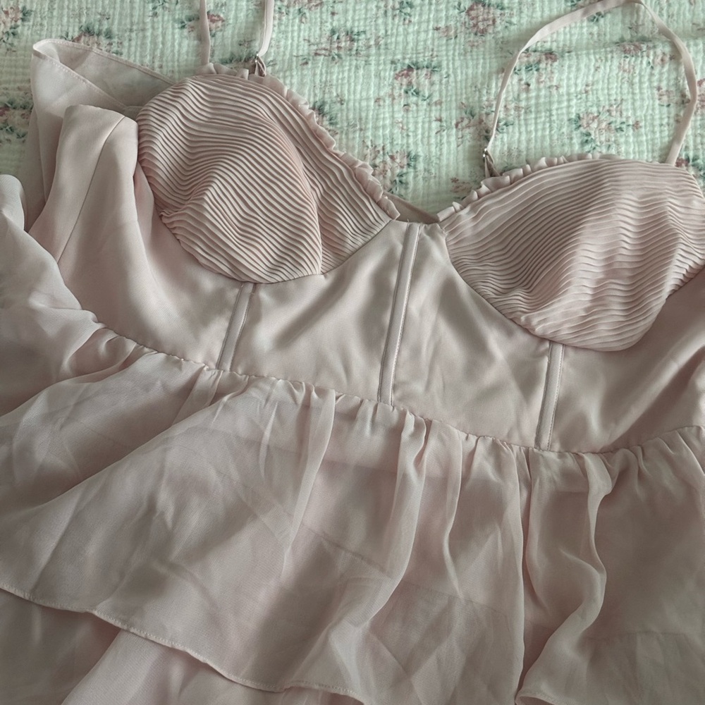 Birdy Grey blush pink tiered bridesmaid dress 1x